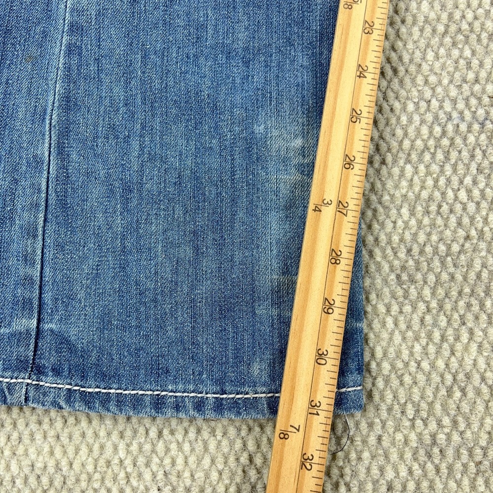 CJ Black Jeans Men 30x32 Relaxed Straight Flap Pockets Embroidered Med Wash Fade - Picture 12 of 16